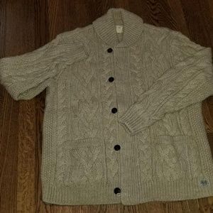 Men's Oatmeal Tan Shawl Sweater